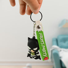 Cute Cartoon Silicone 3D Key Chain with Metal Hook & Strap (Pack of 1)