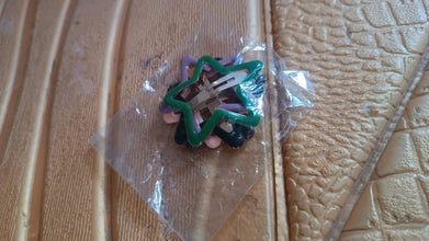 Metal Printed Star Shape Hair Clips (5 Pcs Set)