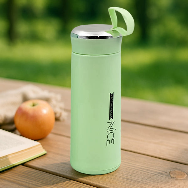 Water bottle 400ml leak proof, glass water bottle with daily water intake for gym and children, Nice Bottle (1 pc /Mix Color)