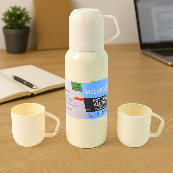 Premium White Vacuum Flask Set
