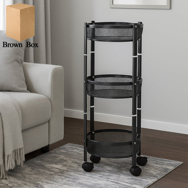 Round Metal Mesh Cart